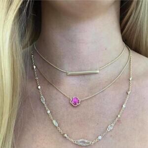 Kendra‎ Scott Gold Debra Choker Adjustable Necklace iridescent stones